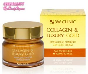 Kem Collagen & Luxury Gold 3W Clinic dưỡng trắng da, trị nám, chống lão hóa 100ml