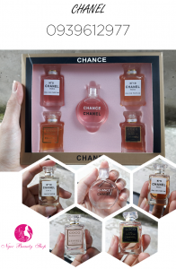 Bộ 5 chai nước hoa Chanel mini (Mẫu hộp vuông)